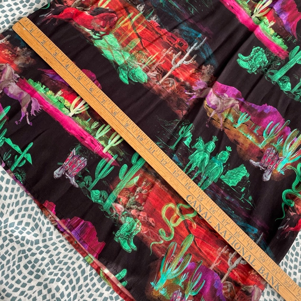 Nasty Gal Black Desert Print V-Neck Rodeo Plunge Minidress Sz 6 New With Tags - Picture 9 of 15